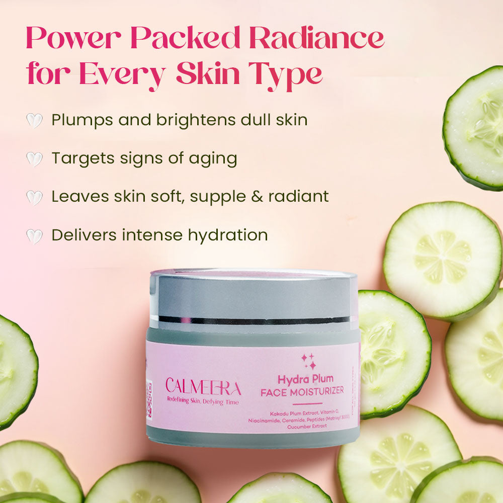 Calmeera Vitamin C Face Wash + Vitamin C Serum + Hydra Plum Moisturizer
